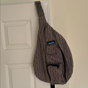 Cotton Sling Bag by KAVU Outdoors, Black and Tan Chevron Design